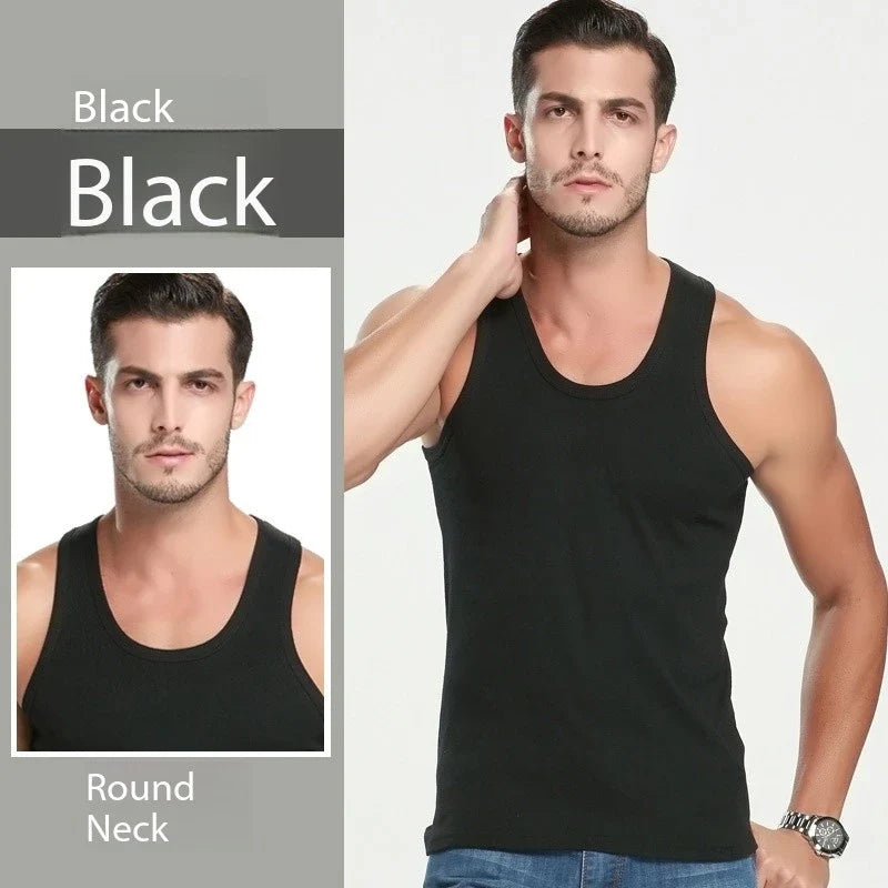 2026 New Men's Summer Lightweight Cotton Tight Vest Sports Casual Family Pajamas Outdoor Tight Top Breathable Quick Drying Vest