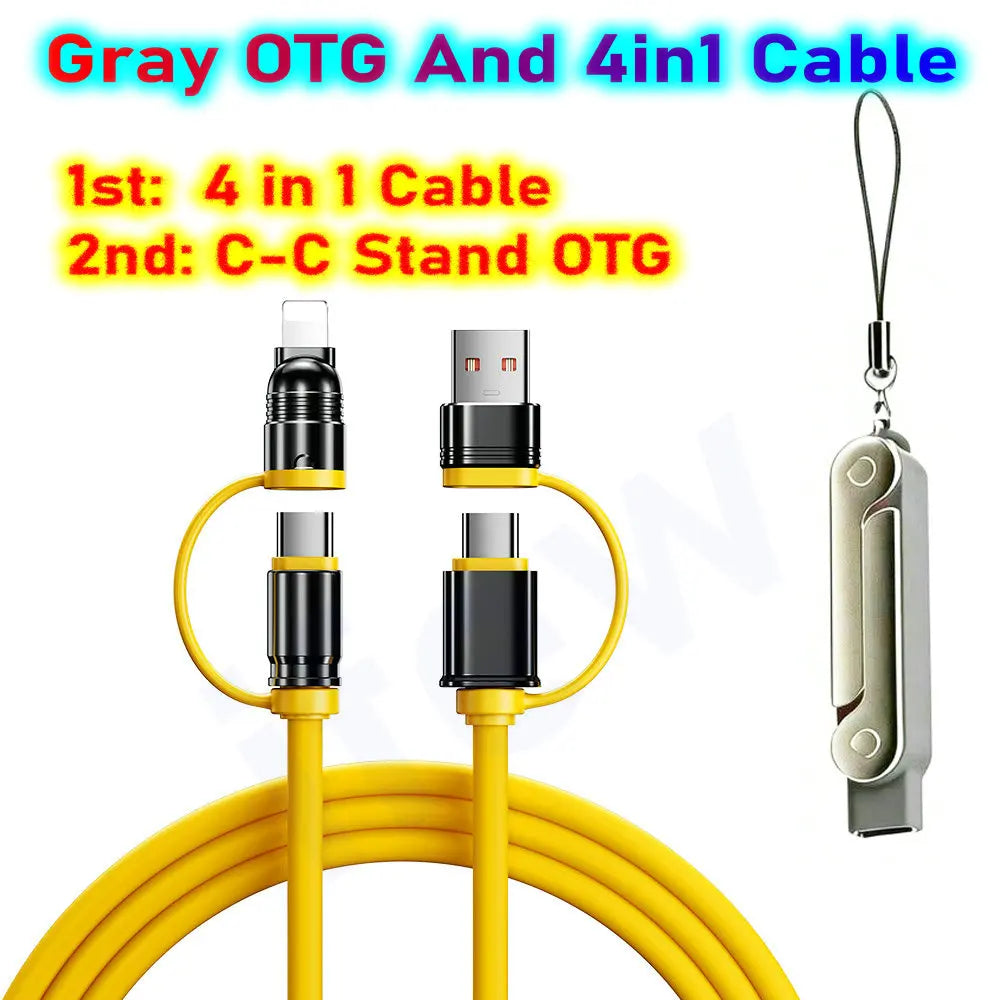 USB Type C Flat Phone Charger Fast Charging Cable C Kick Cable Stand Invisible Support Foldable Holder Charge Bracket For iPhone