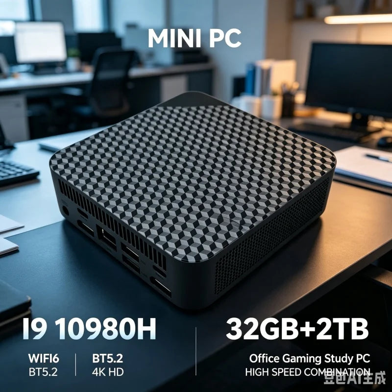 Compact Mini Gaming PC Intel i9 10980HK 16GB 32GB RAM 1TB 2TB SSD 4K HD Home Office Desktop Device