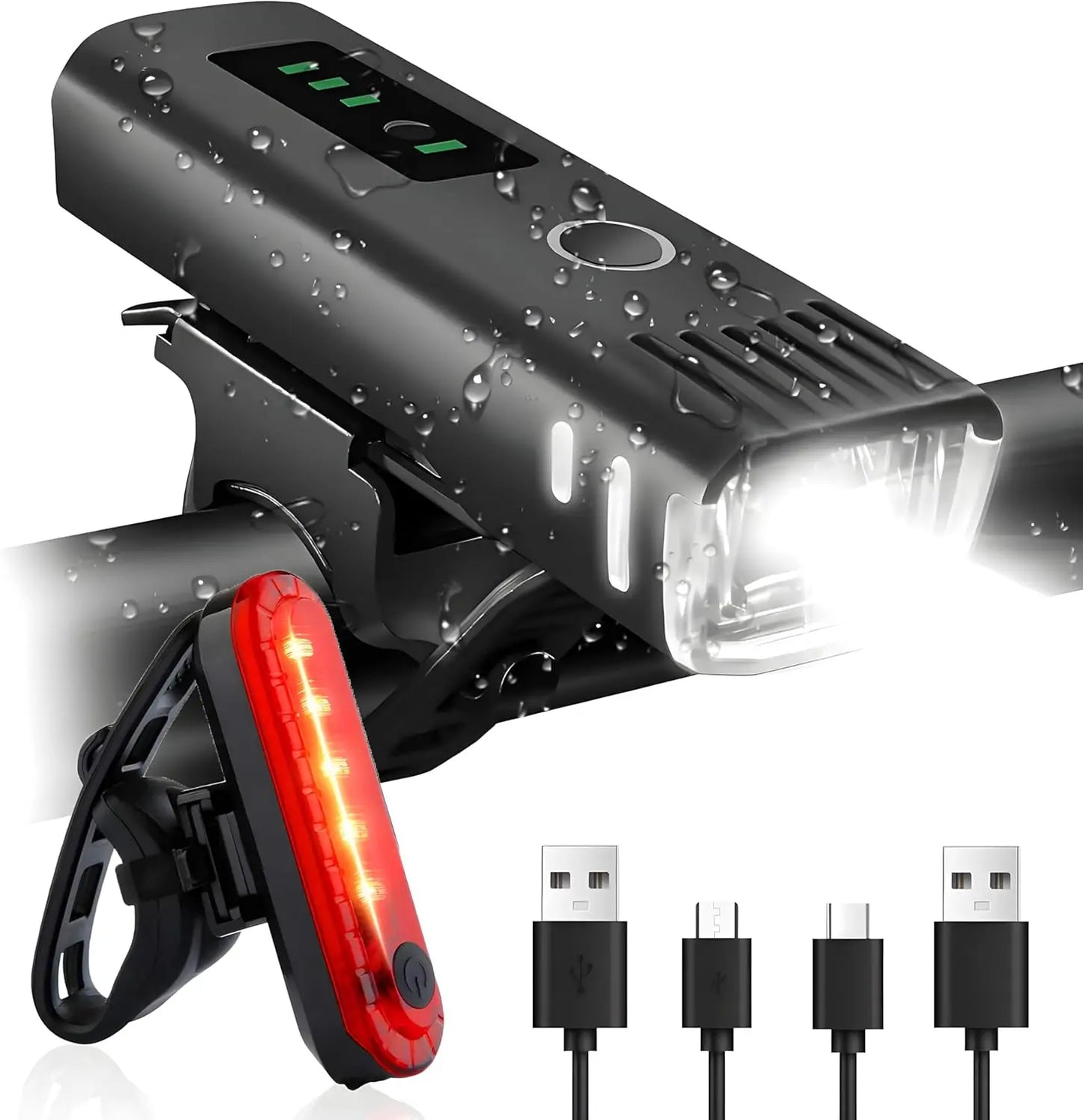Ultra Bright Bike Light Bicycle Front Headlight Night Riding Red Back Taillight Waterproof for Adult Kids Road Mountain Cycling