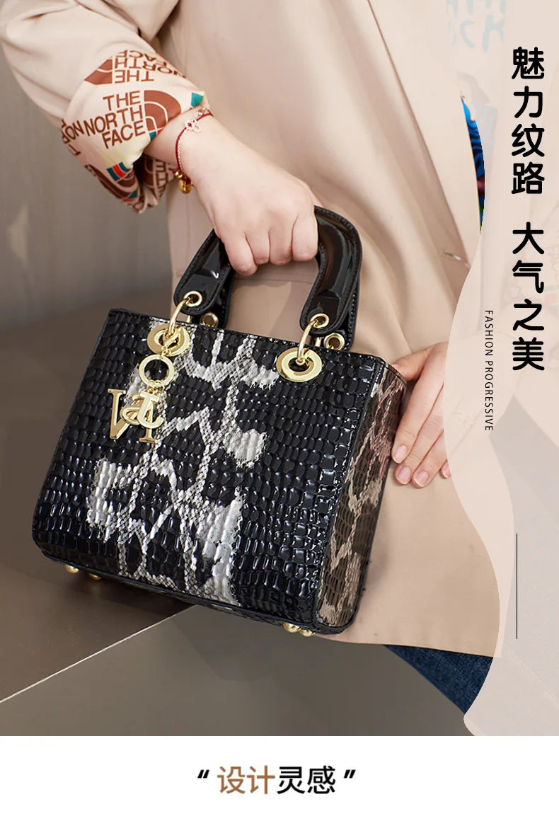 Fashion Brand Designer Women's Handbag | New Crocodile Pattern Daifei Bag (Classic Versatile Shoulder & Commuter Crossbody Bag)