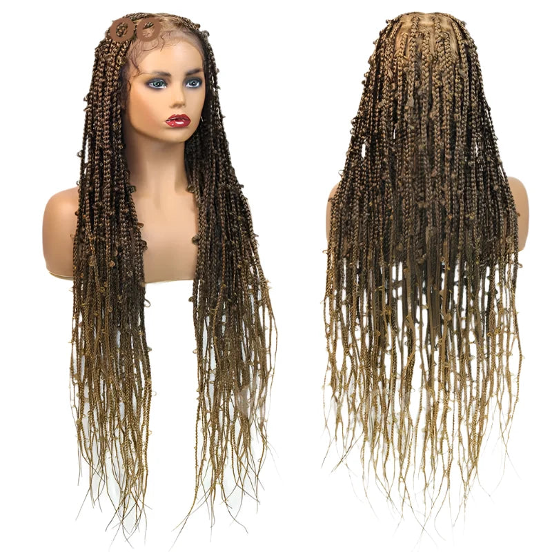 36" Butterfly Box Braids Wig | 360 Lace Frontal | Ombre & Color Options | Baby Hair | Clearance