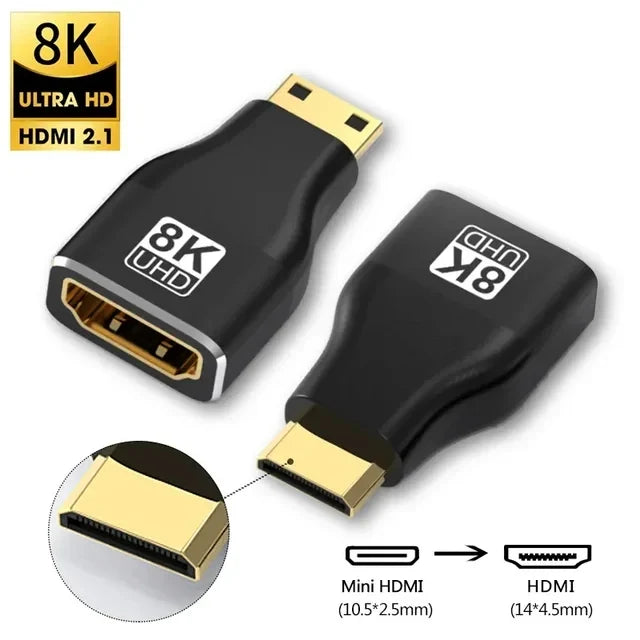 MIZIQIER 8K HDMI 2.1 Adapter 90 270 Degree Male to Female, 8k60Hz 4k120Hz,48Gbps,Compatible PS5/4, HDTV, Roku, TV Stick, PC