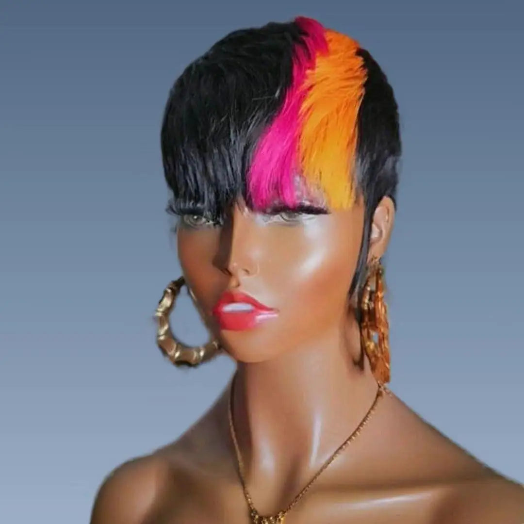 Luxury 26 Inch Kinky Straight Headband Human Hair Wig | Glueless Machine Made Natural Look Wig