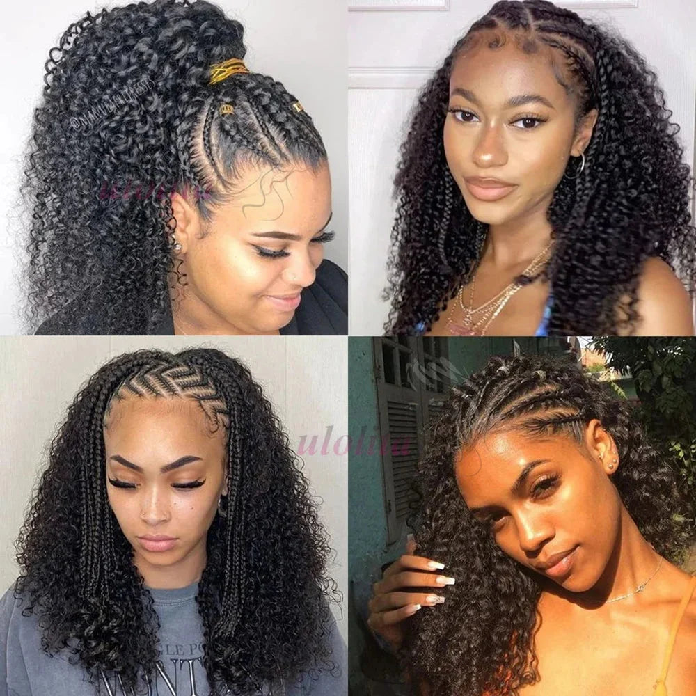 Kinky Curly Braided Bun Wig | 13x4 Lace Front | Human Hair | Remy | 210 Density