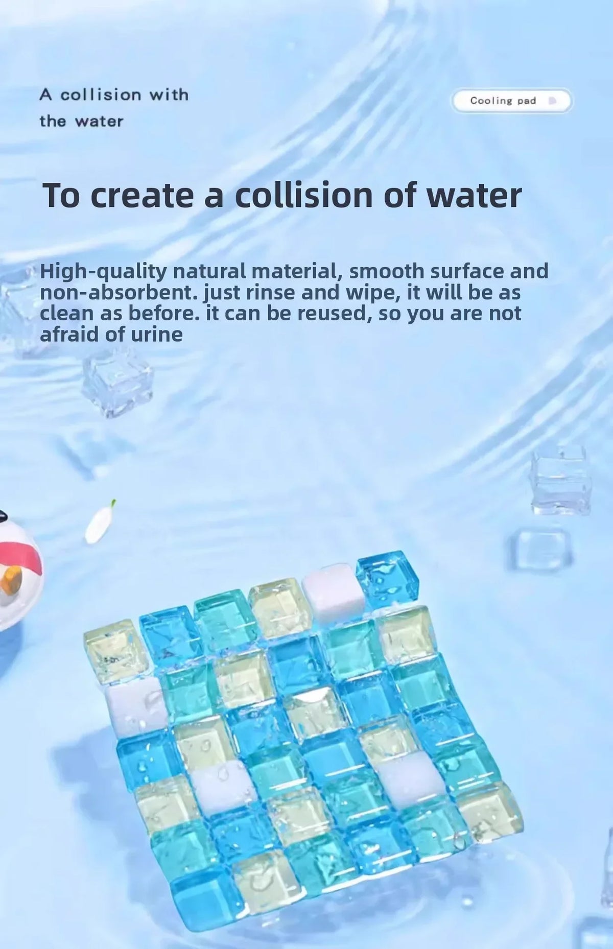 1PC Hamster Cooling Mat Small Glass Marble Summer Heat Dissipation Pad Cold Sleeping Bed Cage Pet Supplies Accessories