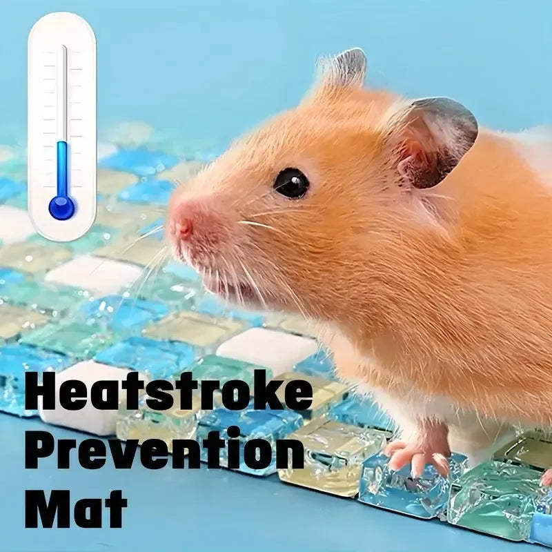 1PC Hamster Cooling Mat Small Glass Marble Summer Heat Dissipation Pad Cold Sleeping Bed Cage Pet Supplies Accessories