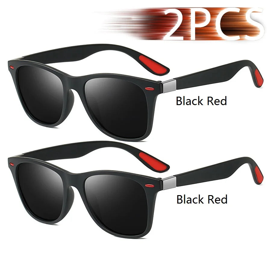 1-2-3PCS Fashion Vintage Square Unisex Driving Fishing Sunglasses Men Women Luxury Brand Designer Sun Glasses Anti-Glare Eyewear