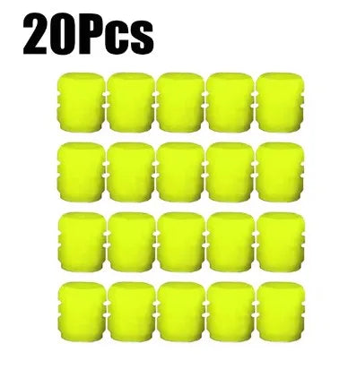 20Pc Luminous Valve Caps Fluorescent Night Glowing Decor Car Motorcycle Bicycle Wheel Hub Valve Stem Cap Styling Car Accessories