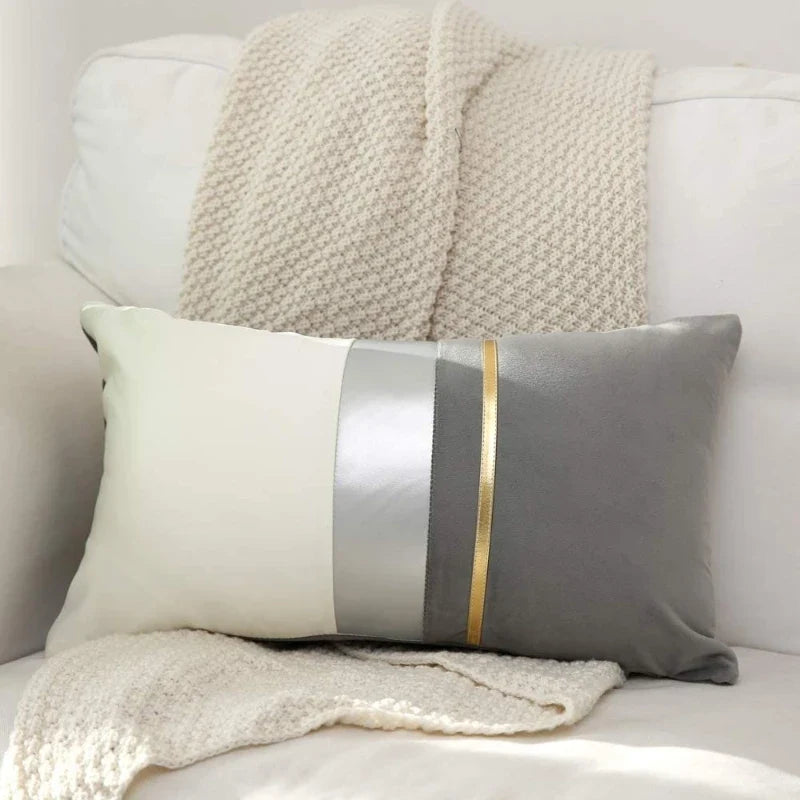 Luxury Velvet Cushion Cover, Patchwork Design Pillow Case, Home Decor, Sofa Pillows, 45x45cm, 30x50cm