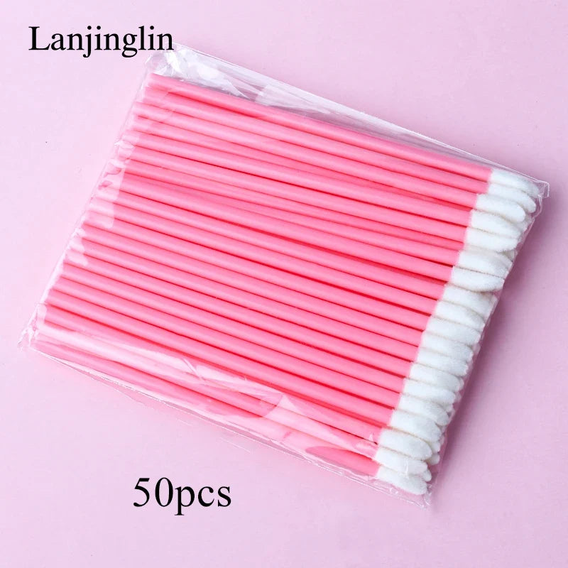 Lanjinglin 5/50 Pcs Lip Brush Reusable Makeup Brushes Lipstick Applicator Wands Eyelashes Extension Tool Beauty Accessories