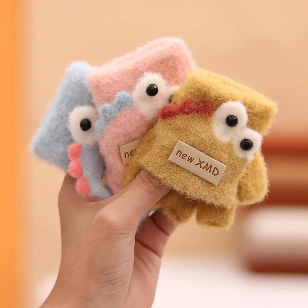 Cartoon Autumn Winter Gloves Cold Proof Windproof Baby Children Half Finger Flap Gloves Thickened Hand Warmer