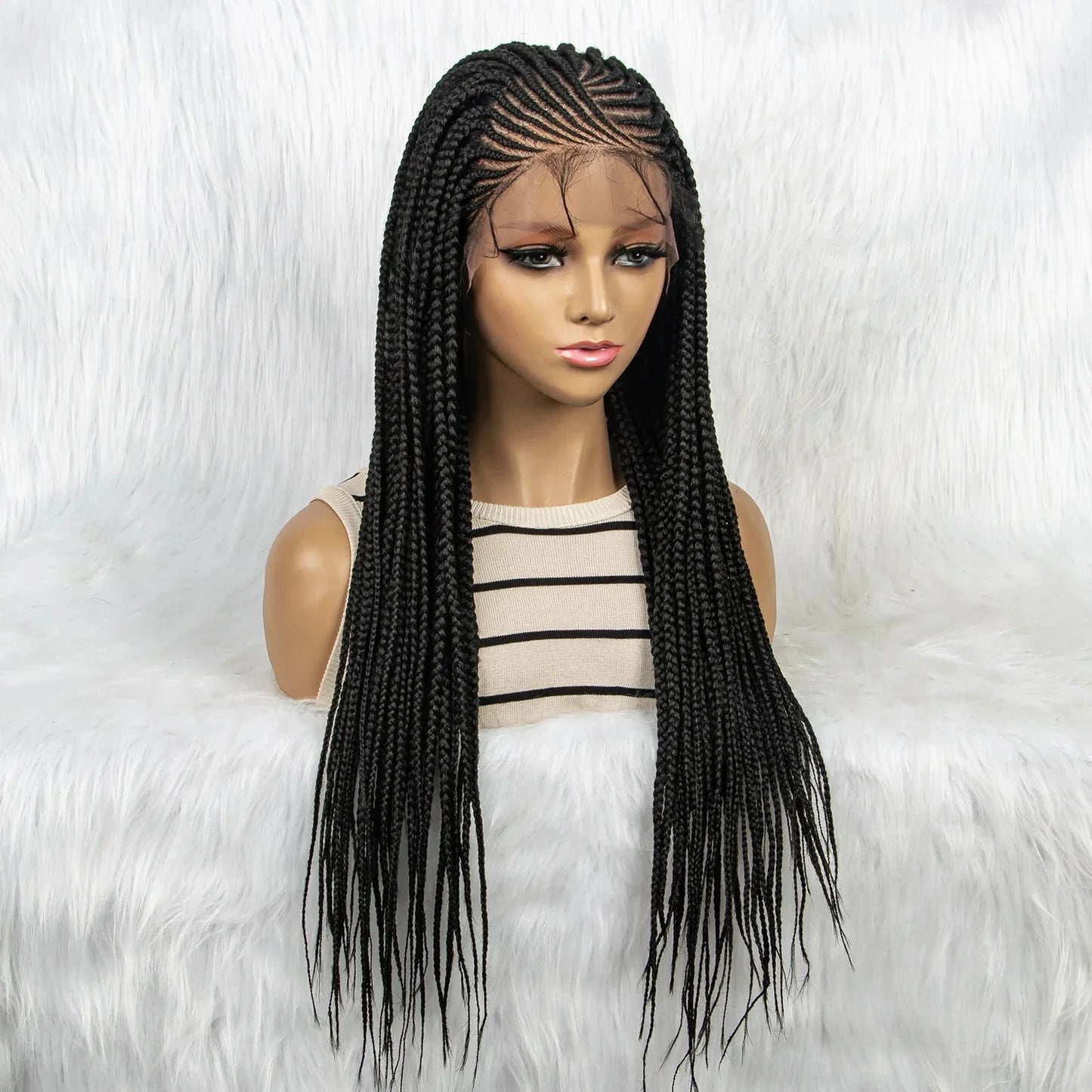 Lace Front Braided Wig | Baby Hair | Kanekalon Synthetic | Black Women