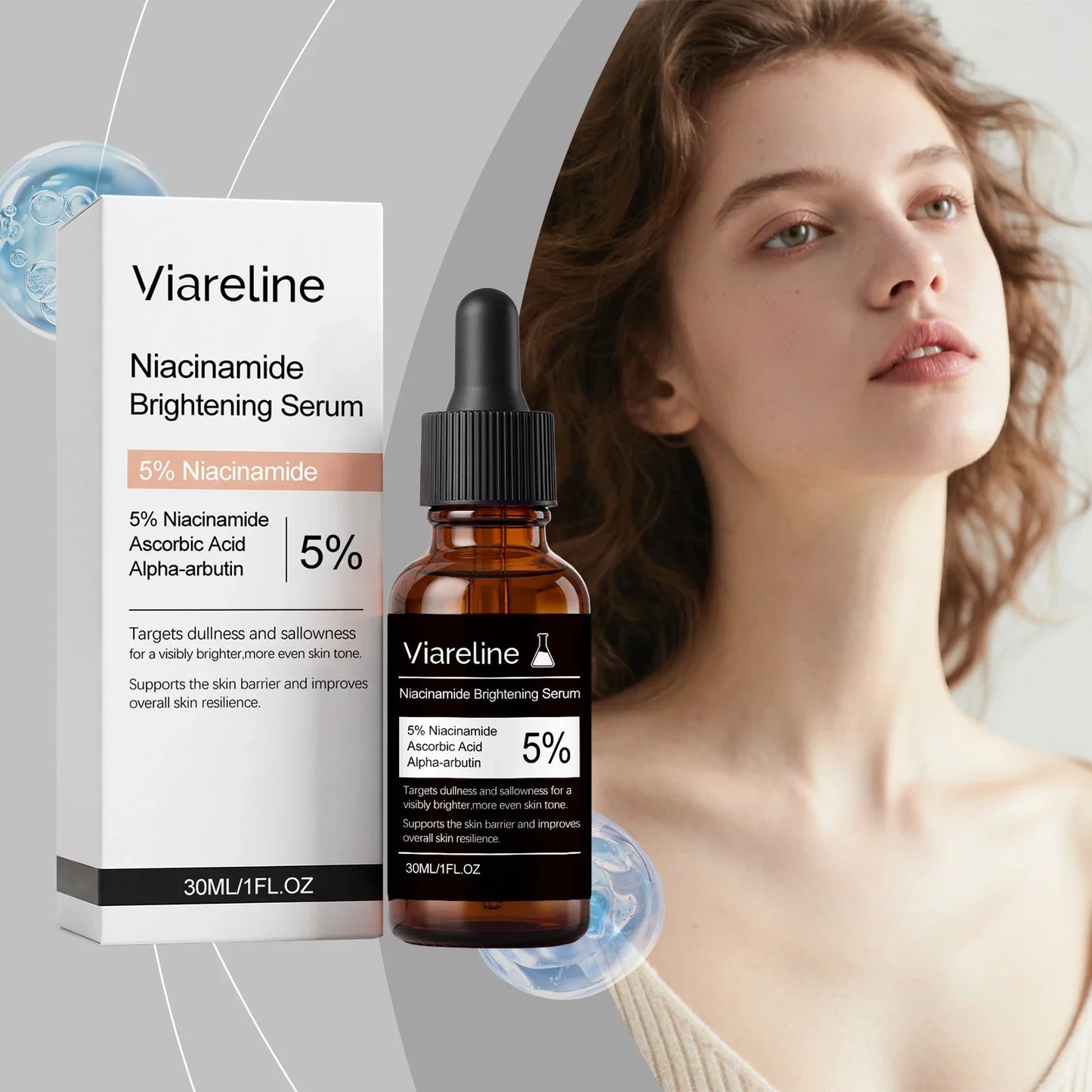 5% Niacinamide Brighten Serum Fade Dark Spots Even Skin Tone Improve Dullness Shrink Pores Moisturizing Hydration Sensitive Skin