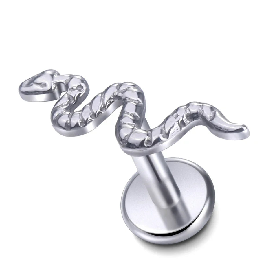 1Pc G23 Titanium Cartilage Stud Earrings for Women Lip Stud Labret Piercing Helix Daith Piercing Body Jewelry