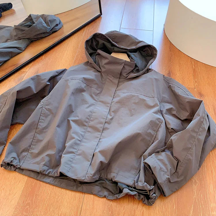 Mumaroho 2026 Autumn Winter Women Windbreaker Jacket Windproof Solid Long Sleeve Outdoor Sport Hooded Thin Coat Jacket For Women