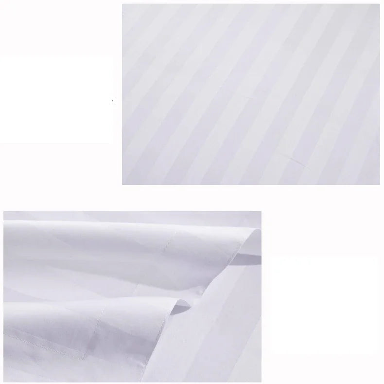 1set Luxury 100 Egypt Cotton Duvet Cover 5 Stars Hotel  Quilt Cover Pure Cotton Satin Strip Bed Line Duvet Case 2pcs Pillowcases