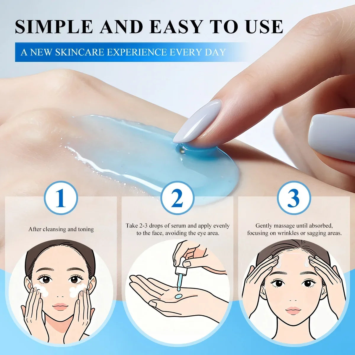 Premium GHK-Cu Copper Peptide SNAP-8 Anti-Aging Essence Fade Fine Lines Lifting Firming Hydration Boost Collagen All Skin Types