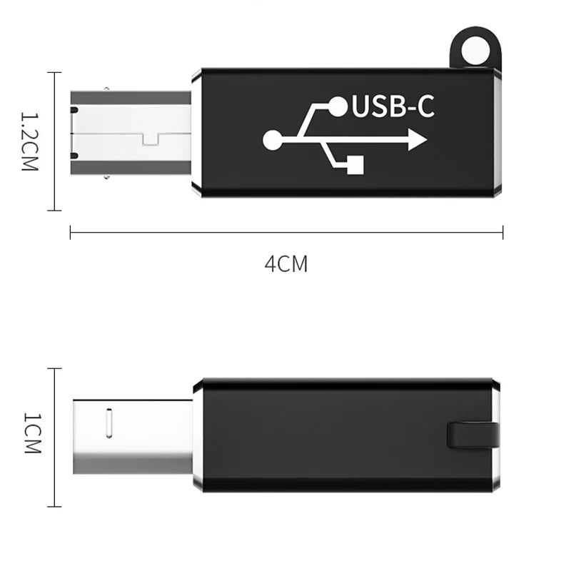 Type C USB Female to USB-B Male Adapter for Printer Scanner Converter USB-C Data Transfer Adapter for MIDI Controller Keyboard
