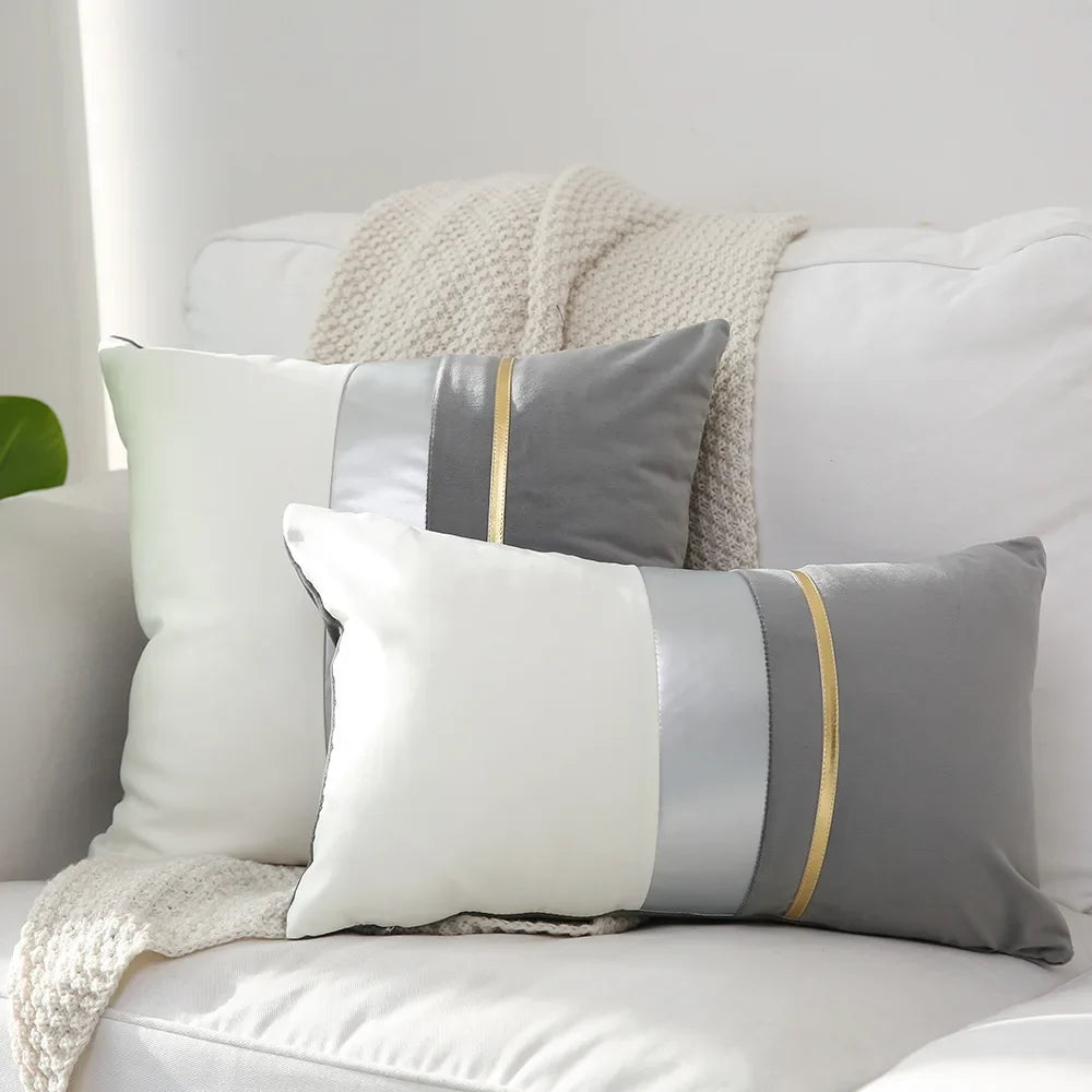 Luxury Velvet Cushion Cover, Patchwork Design Pillow Case, Home Decor, Sofa Pillows, 45x45cm, 30x50cm