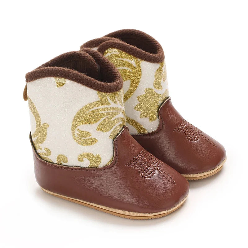 Baby Boys Girls Winter Boots 0-12 Months Western Denim First Walkers Warm Casual Fashion