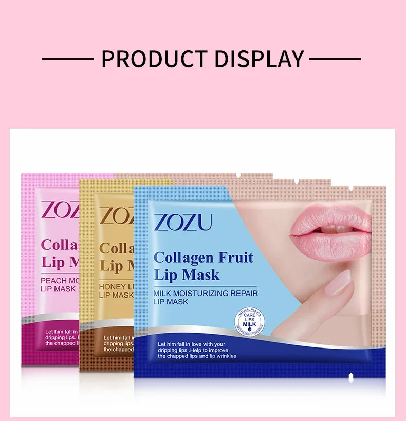 10pcs ZOZU Crystal Collagen Lip Mask Plump Lips Moisturizing Anti Wrinkles Nourishing Lip Patches Lips Plumper Skin Care