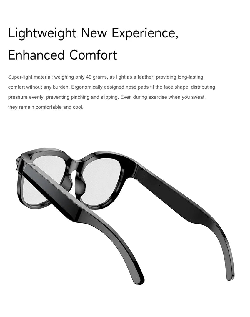 Lenovo 2026 New 8K AI Translation AI Smart Glasses Bluetooth Calling Music Player Camera Control Anti Blue Light Sunglasses
