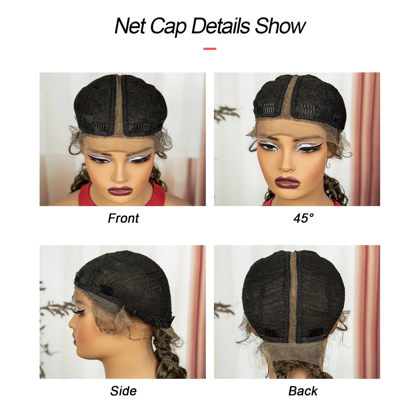 Curly Cornrow Twist Braids Wig | 13x1 T Part Lace | Water Wave | Black Women