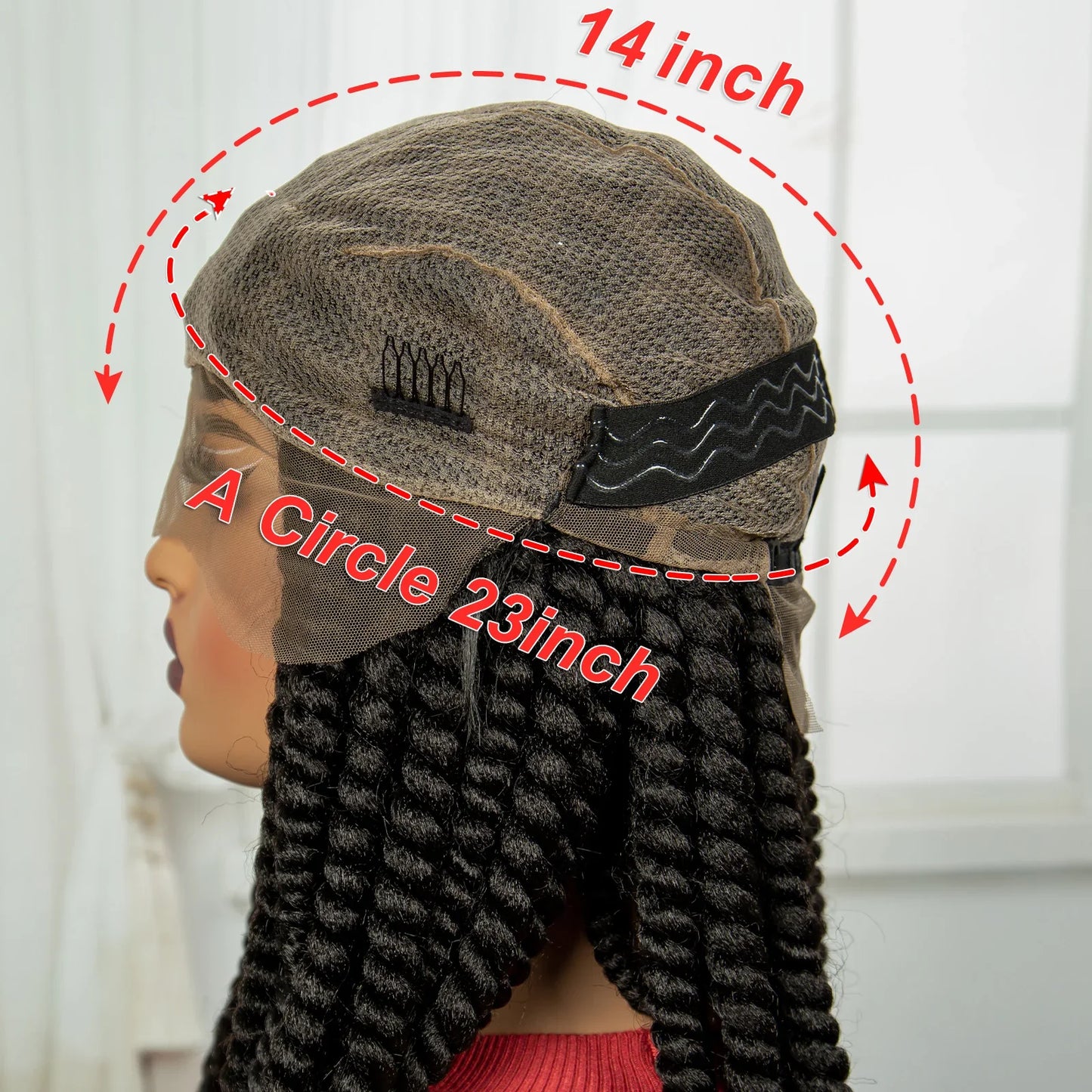 16" Knotless Box Twist Braided Wig | HD Full Lace | Natural Lace Front | Baby Hair | Synthetic Hair