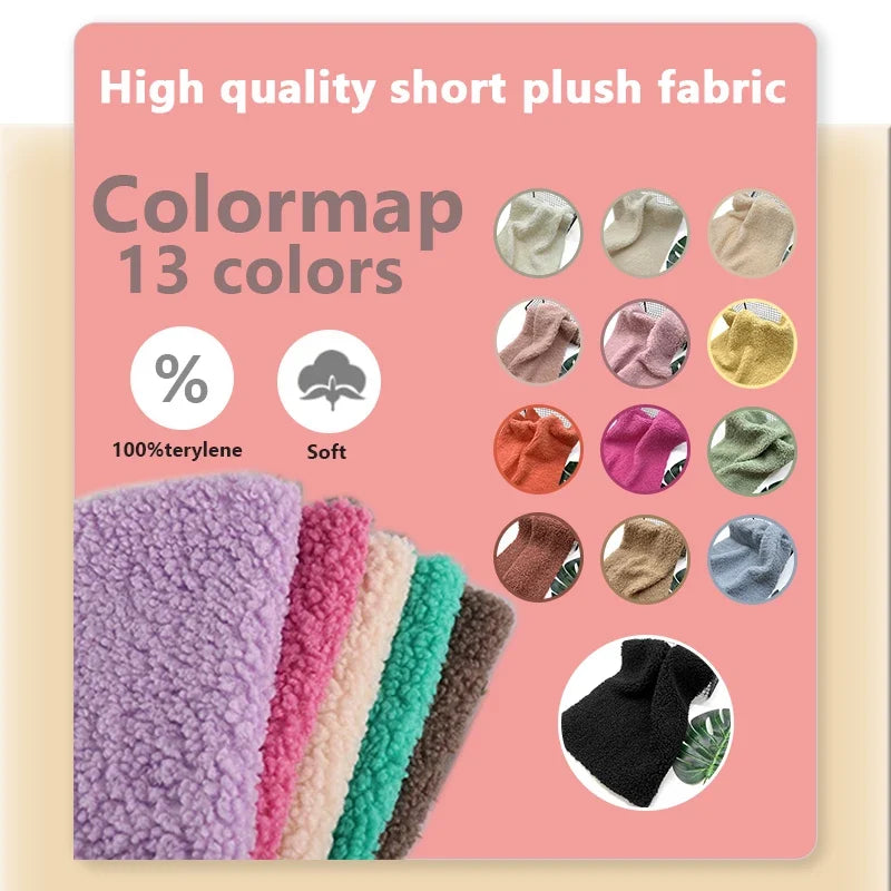 New Teddy Velvet Curled Plush 45x50cm Home Lamb Plush Fabric Soft Artificial Fur Polyester Fiber Mink Fabric DIY Plush Doll