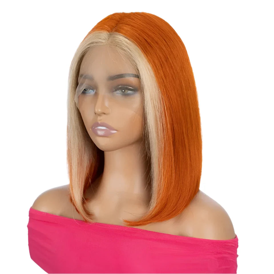 Ginger Short Bob Wig | Straight Human Hair T-Part Lace Front