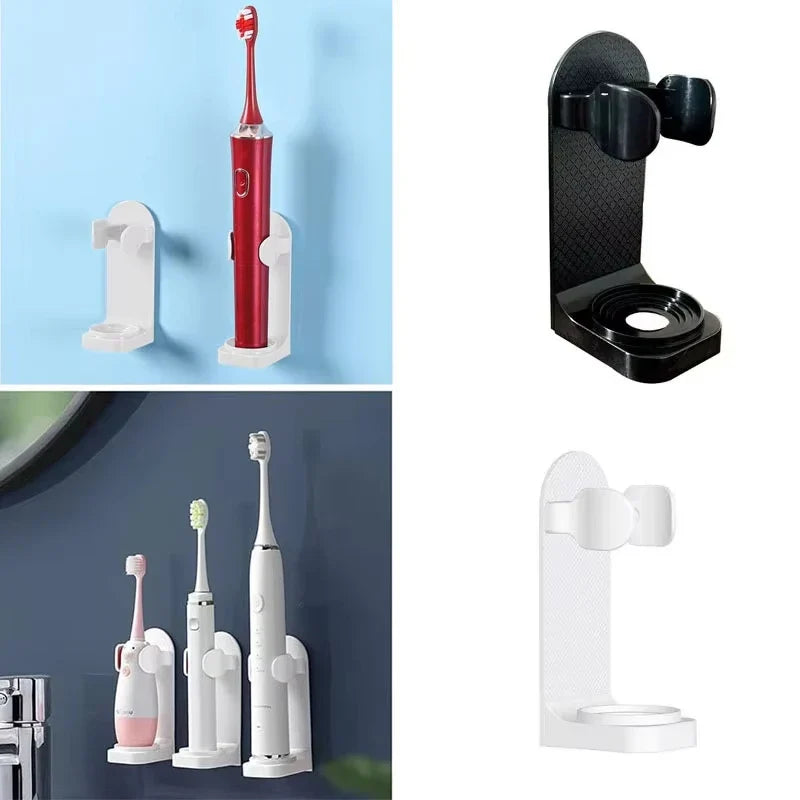 Toothbrush electronic holder, wall mounted adhesive holder, toothbrush organizer to save space and keep dry