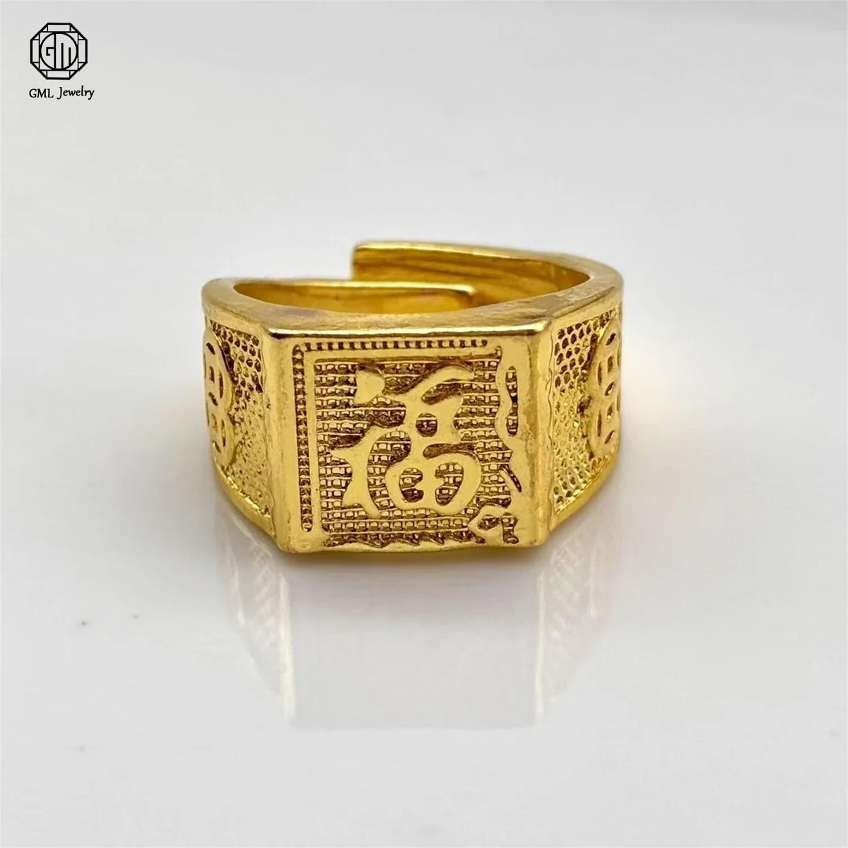 Sand Gold Adjustable Ring Matte Wide Band Openable Fade Resistant Unisex Couple Jewelry Solid Minimalist Gift