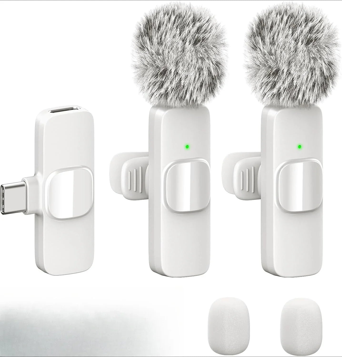 Wireless Lavalier Microphone Mini Lapel Noise Cancelling for iPhone 15/16/17 iPad Android Vlogging Interview - Compact Audio Rec