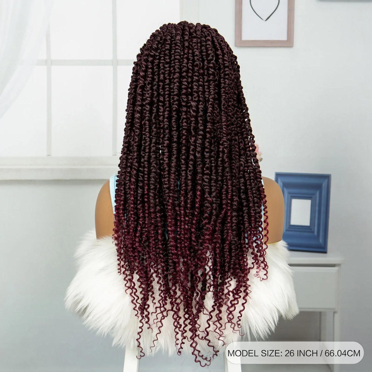Burgundy Knotless Twist Dreadlocks Lace Front Wig | Crochet Braids | Full Lace | Black Women