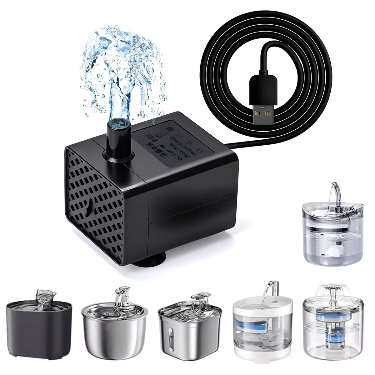Water Pump Pet Cat Water Dispenser Anti Dry Burning Motor Replacement for Dog Cat Water Dispenser Drinking Bowl Pet Products