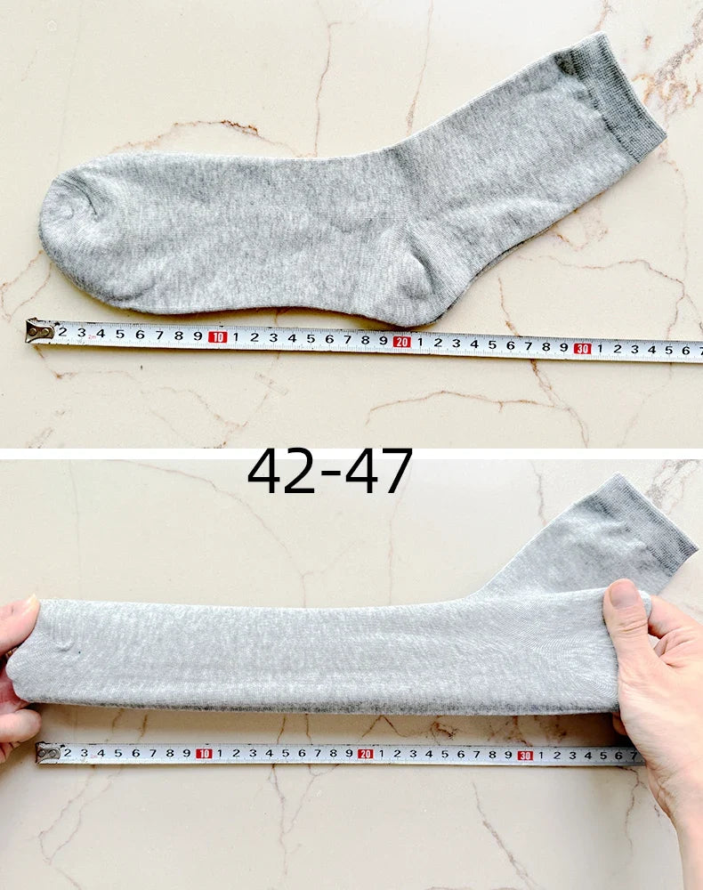 HSS 5/10 Pairs Men's Cotton Blend Socks Black Business Men Socks Soft Breathable Summer Winter for Male Socks Plus Size (6.5-14)