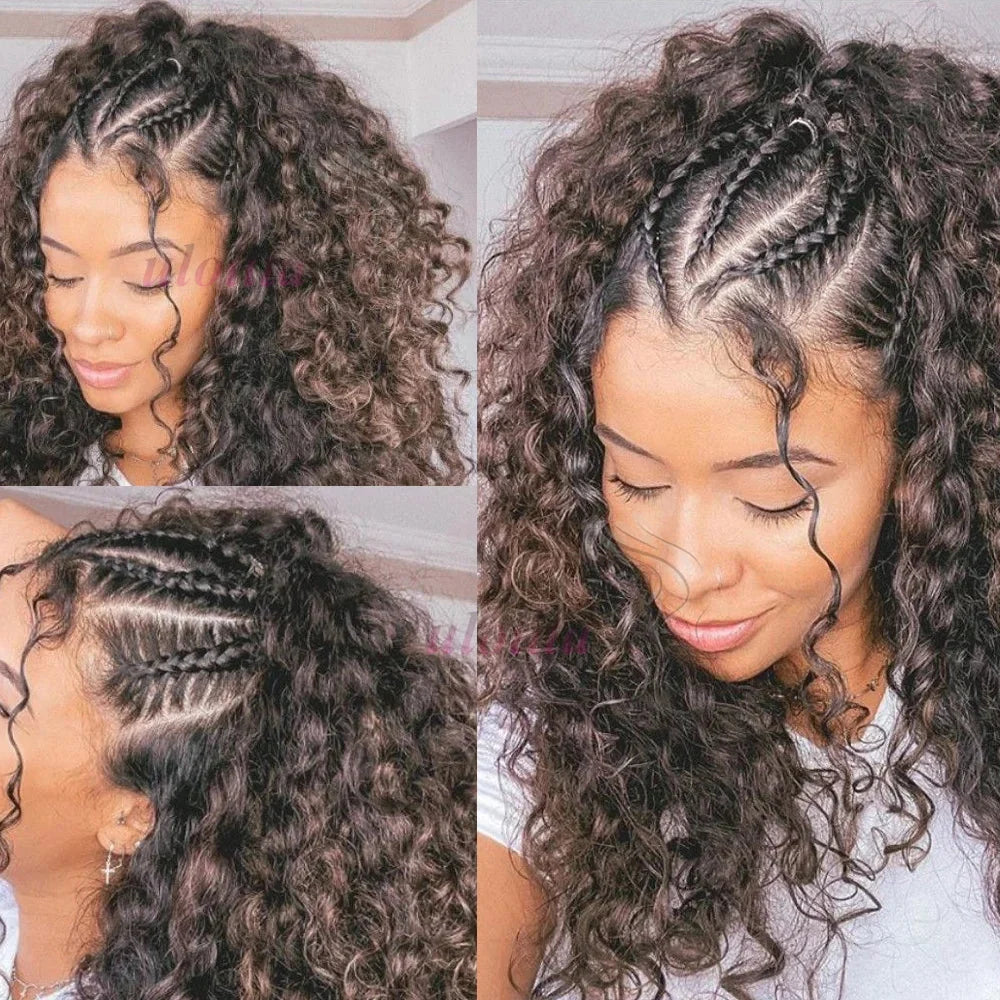 Kinky Curly Braided Bun Wig | 13x4 Lace Front | Human Hair | Remy | 210 Density