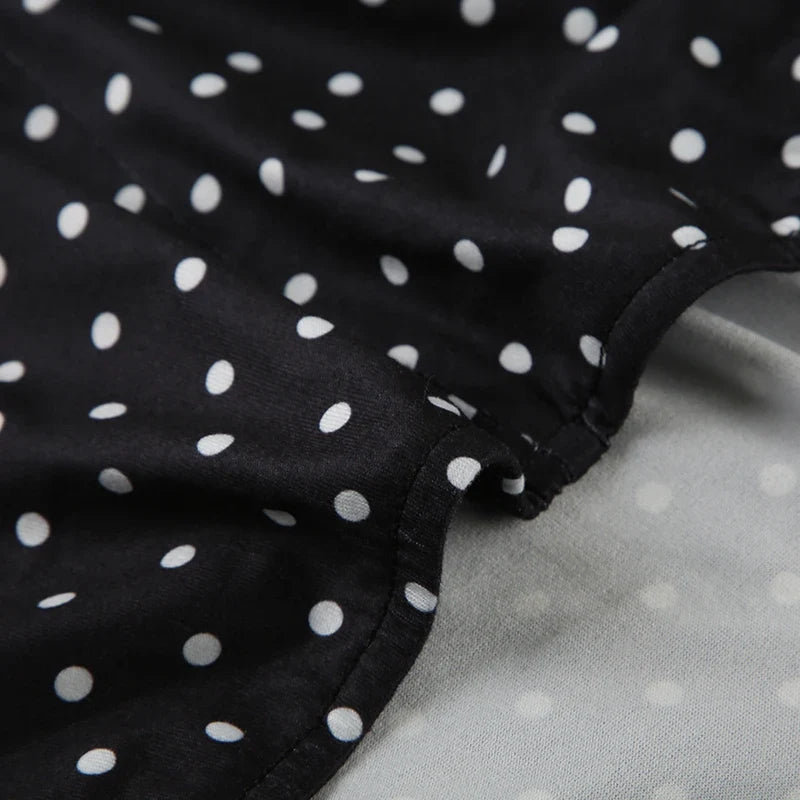 SUCHCUTE Sexy Polka Dot Print Halter Dress For Women Elegant Party Slim Backless Sleeveless Mini Dress Summer Vacation Outfits
