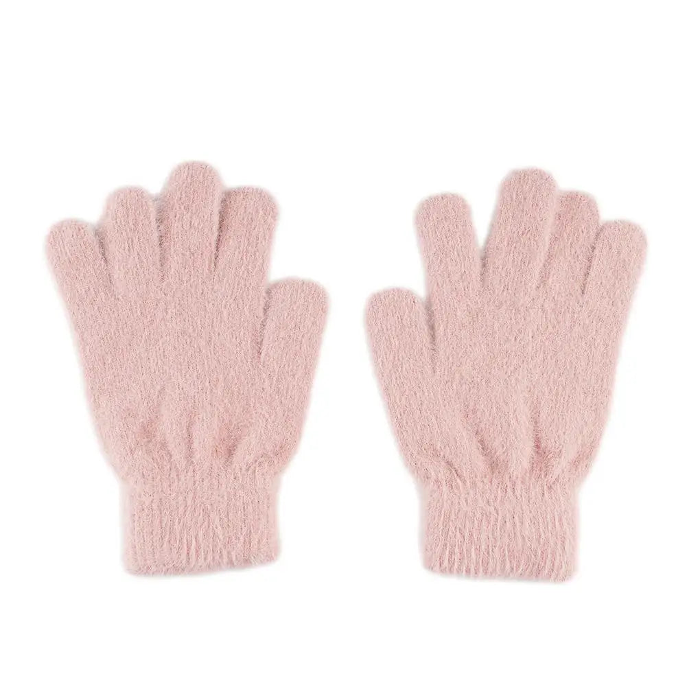 Winter Gloves Mink Velvet Five Finger Gloves Plush Warm Cold-proof Gloves Women Outdoors Cycling Solid Color Mittens