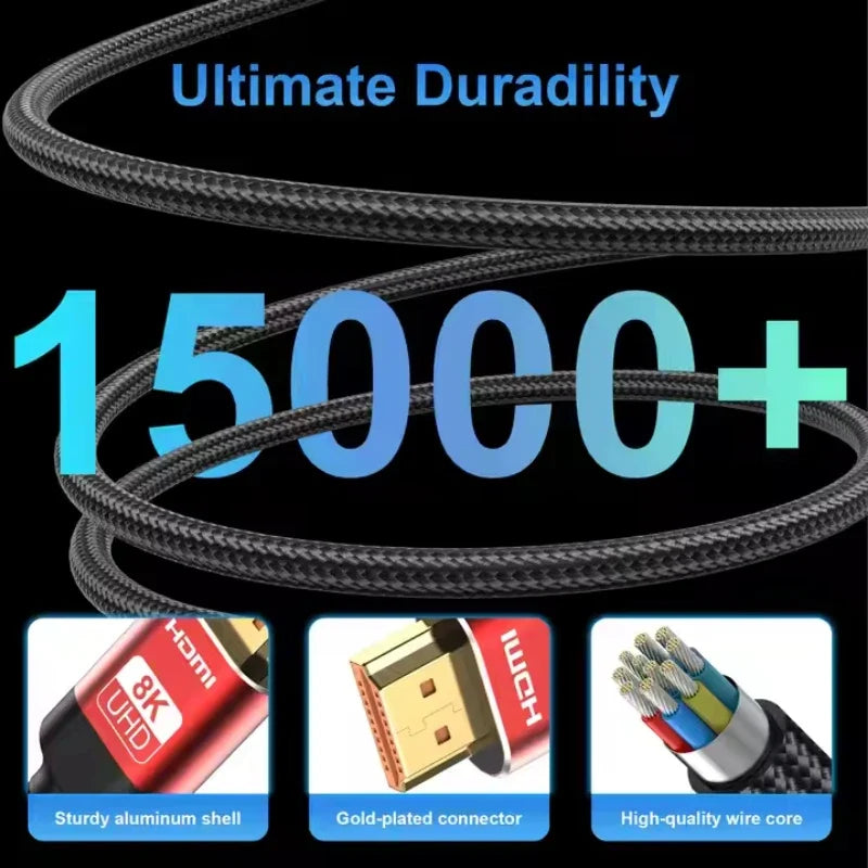 8K HDMI2.1 Cable High Speed HDMI 8K Cable 60HZ 2.1V 4K 144HZ 3D TV Computer Monitor Projector PS Game Console Audio And Video