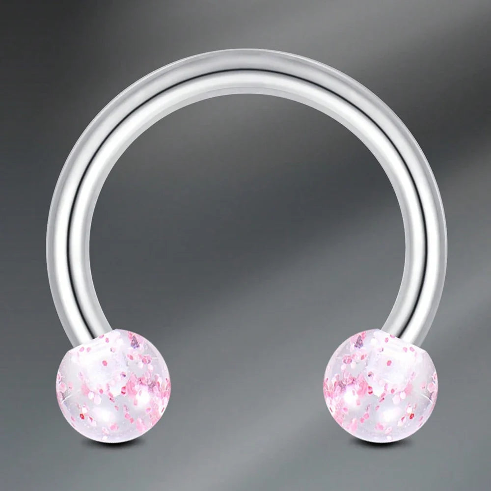 1pc Stainless Steel Nose Septum Clicker 20G 16G Flower Cubic Zirconia Decorated Piercing Nose Ring, Suitable For Daily Wear