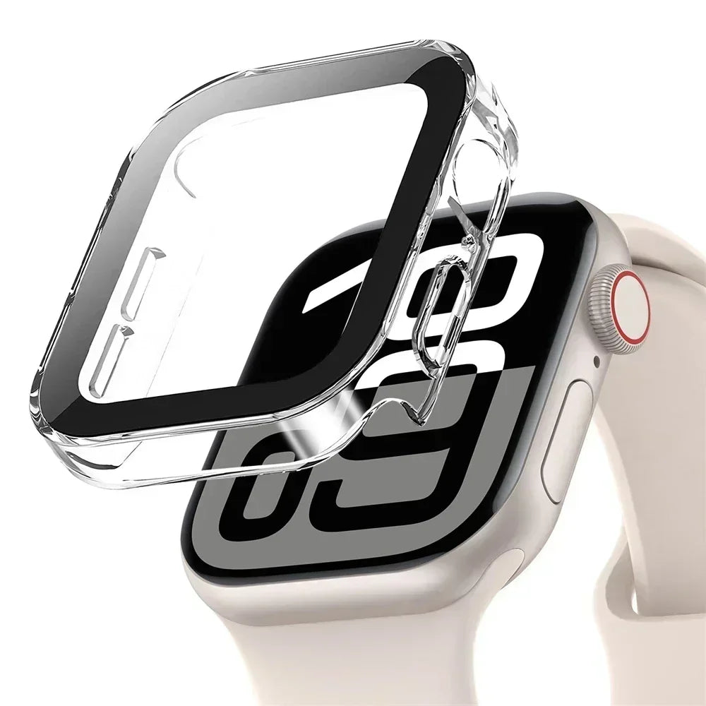 Screen Protector for Apple Watch 10 Case 46mm 42mm 45mm 44mm 41mm 40mm 44 Tempered Glass PC bumper Cover Series 7 8 9 SE 6 5 4