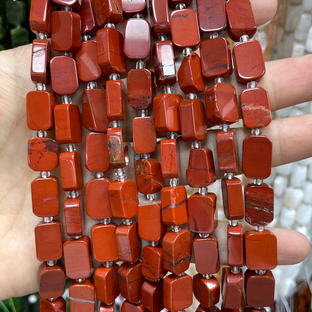 Natural Stone Flat Rectangle Amethyst Lapis Lazuli Quartz Apatite Spacer Beads For Jewelry Making Diy Bracelet Accessorie 8*12MM