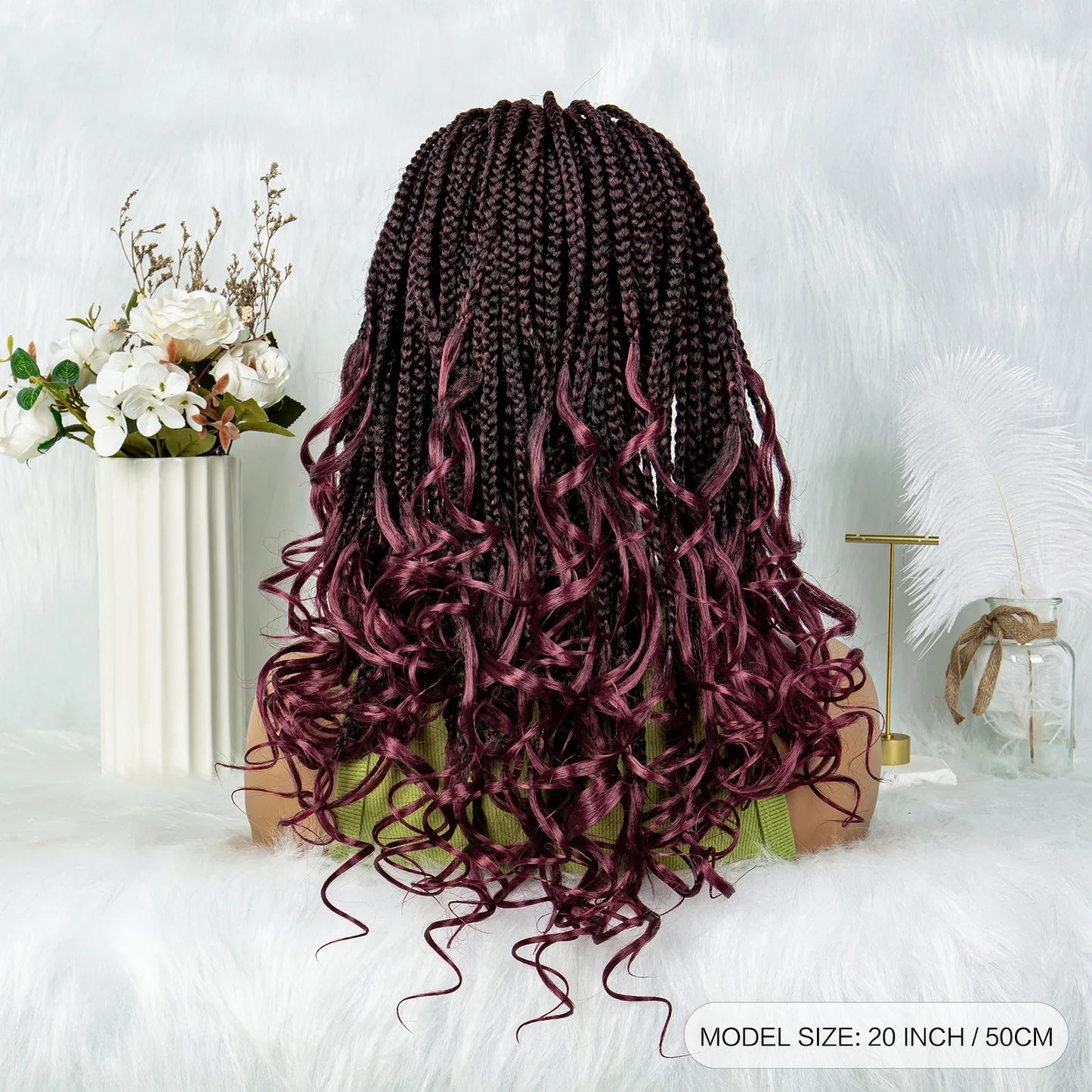 Pre-Looped Bohemian Box Braids with Curly Ends | Crochet Hair