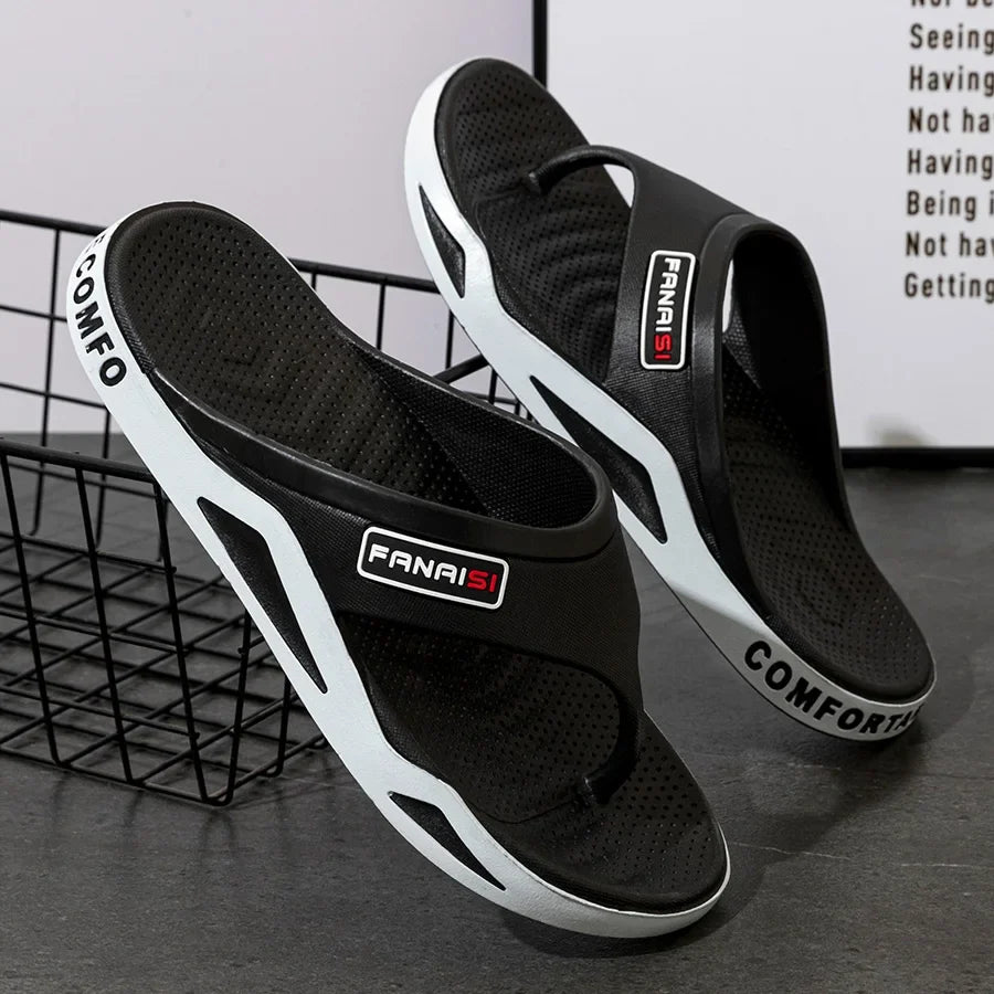 Fashion Men's Slippers Summer Outdoor Flip Flops Non-slip Indoor Bathroom Couple Leisure Beach Shoes Sandals
