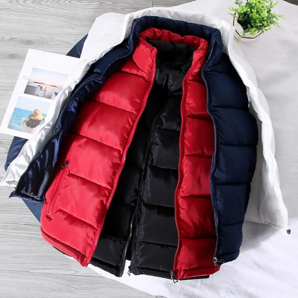 Men Vest Jacket Men Slim Fit Stand Collar Sleeveless Puffer Jackets Winter Casual Waistcoat Men Warm Coat Cold Weather Outerwear