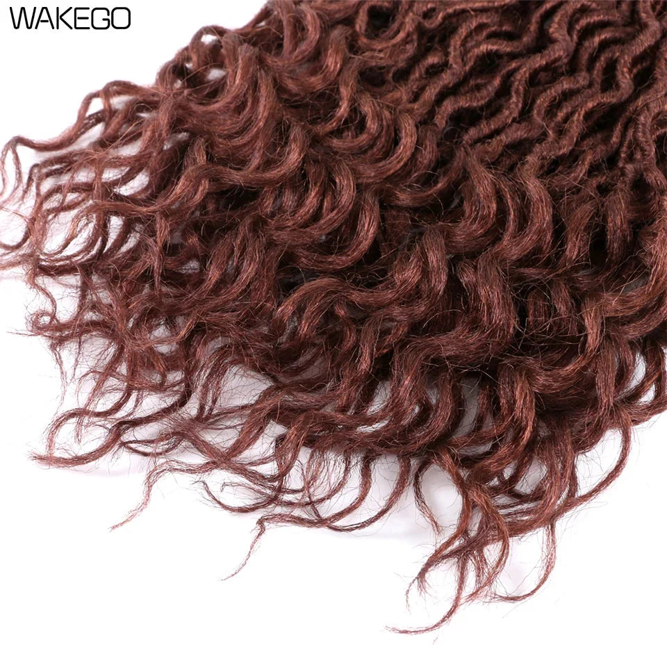 Goddess Faux Locs Crochet Hair | 18" Soft Curly Braids | Ombre Dreadlocks Extensions | 24 Strands/Pack
