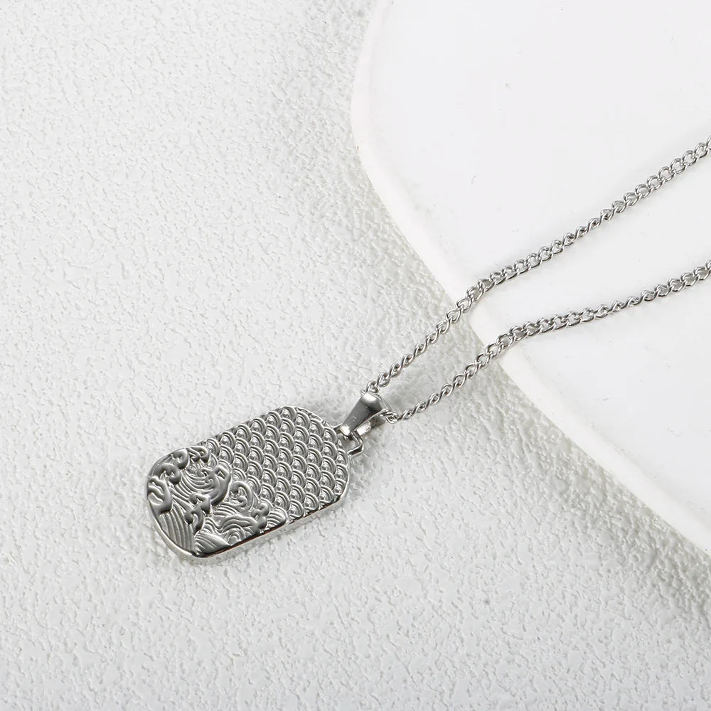 Square Pendants Delicate Stainless Steel Chain Pendant Necklace For Women Necklace