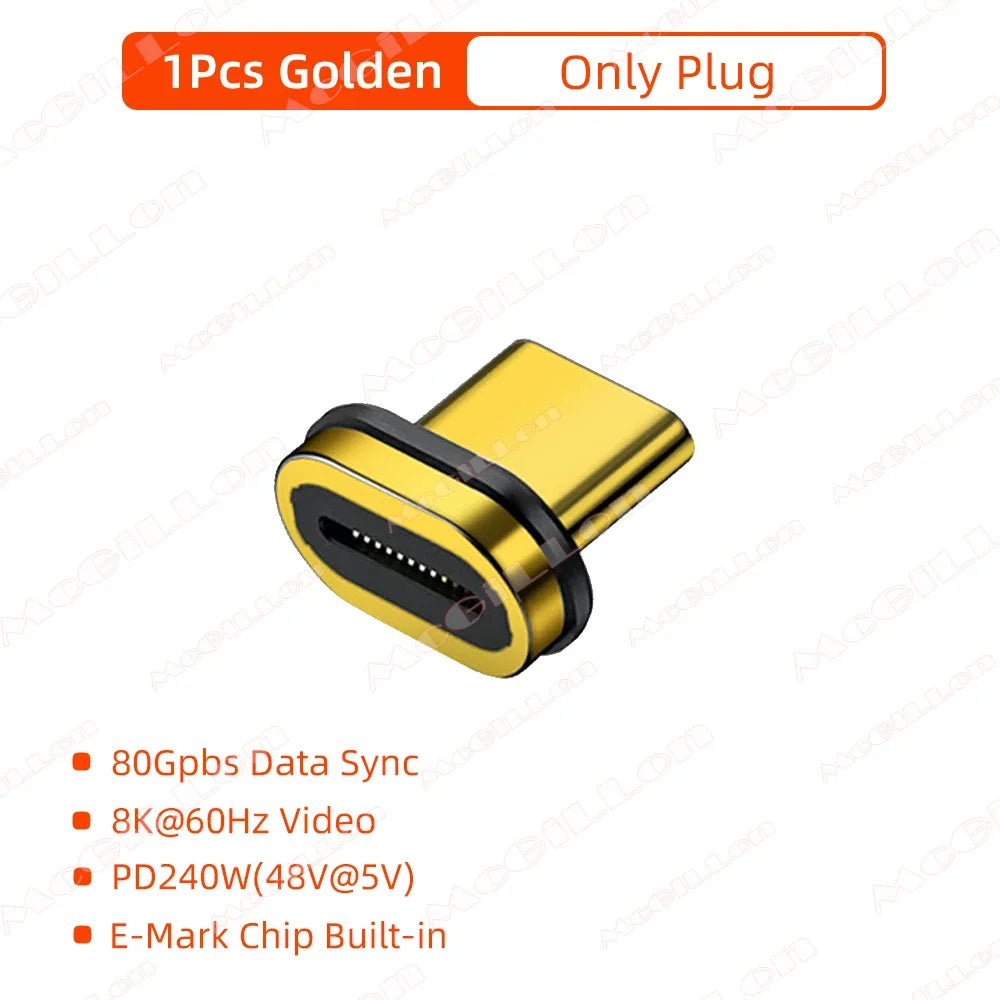 240W USB4.0 80Gbps Thunderbolt5 Magnetic Type-C OTG USB C To USB-C Fast Charge Magnet Converter Cable 8K@60Hz USB Type C Adapter